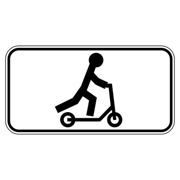 Дорожный знак 8.27 «Лица, использующие для  передвижения средства  индивидуальной мобильности» (металл 0,8 мм, III типоразмер: 450х900 мм, С/О пленка: тип В алмазная)